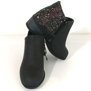 Black Glitter Kids Boots